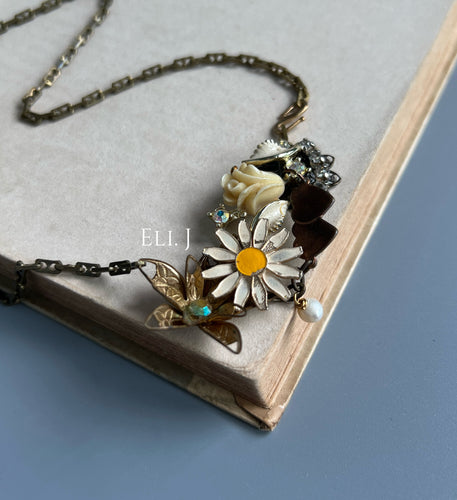 Vintage Floral Necklace OOAK