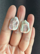 Load image into Gallery viewer, Large Pink Rectangular Keshi Pearl Earring Studs