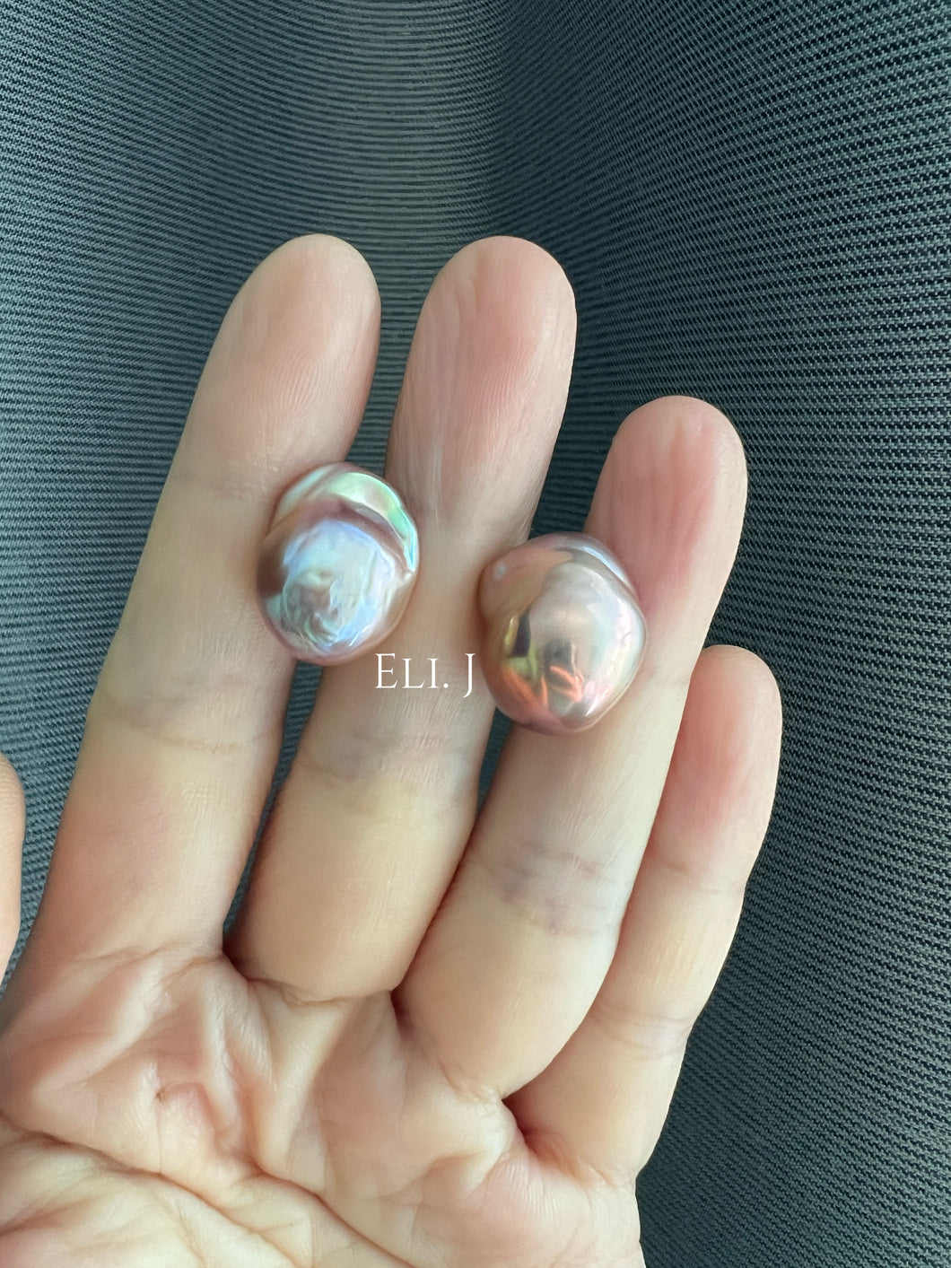 #4: Top Purple-Pink Rainbow Freshwater Baroque Pearl Earring Studs