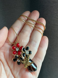 Vintage 50-60s Piece, Smoky Quartz Long Necklace