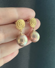 Load image into Gallery viewer, [RARE] Rainbow Bronze-Golden Pearl Rope Earrings
