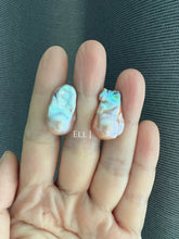 Load image into Gallery viewer, #6: Top Purple-Golden Rainbow Freshwater Baroque Pearl Earring Studs