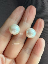 Load image into Gallery viewer, 12-12.5 Ivory FW Perfect Round Earring Studs