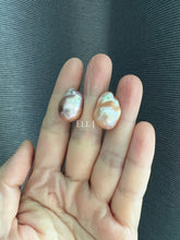 Load image into Gallery viewer, #7: Top Purple-Golden Rainbow Freshwater Baroque Pearl Earring Studs