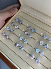 Load image into Gallery viewer, [RARE] MOONLIGHT: Silver Freshwater Keshi Pearl 925 Silver Earring Studs