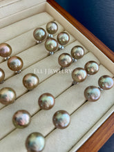 Load image into Gallery viewer, [NEW!] GOLDEN: Large Statement Golden Freshwater Pearl Earring Studs 925 Silver