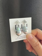Load image into Gallery viewer, Silver Pearls Fleur de Lis Silver Earrings