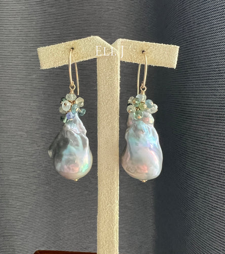 Silver Baroque Pearls & Gems 14kGF Earrings