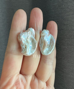 [VERY RARE] XL Keshi Pearl (Natural Pink-Peach Color) Earring Studs