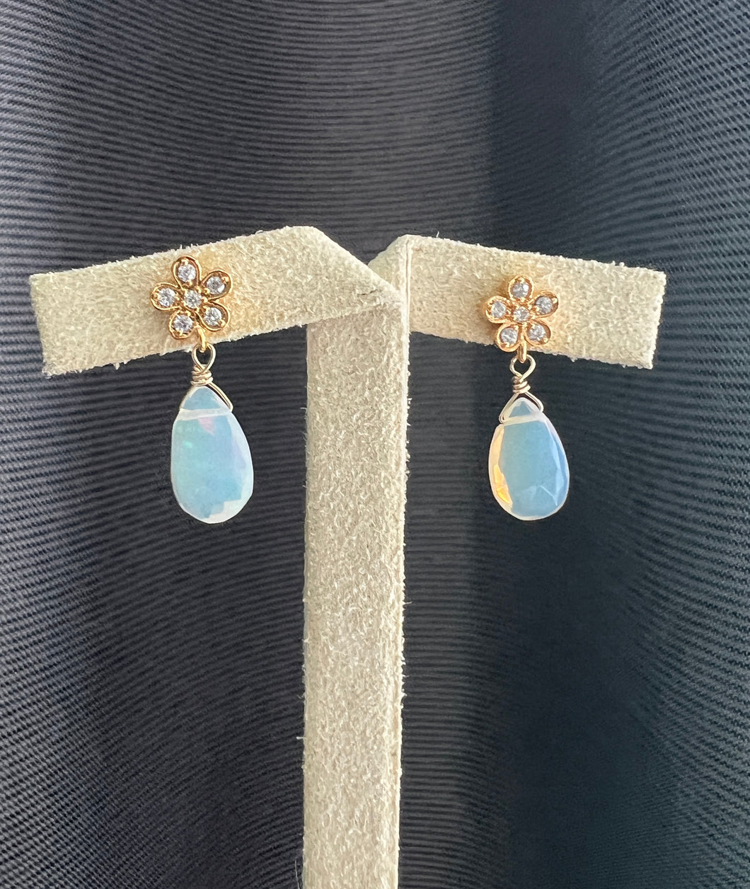 Ethiopian Opal Daisy Earrings