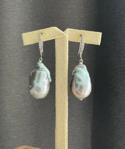 Silver Baroque Pearls Silver Earrings