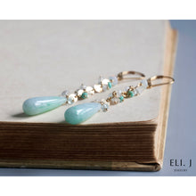 Load image into Gallery viewer, [EXCLUSIVE] Type A Burmese Mint Green Jade Drops, Gems 14KGF Earrings