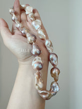Load image into Gallery viewer, [RARE] Sunset Skies: Large Baroque Pearls, Peach, Purple, Pink Necklace