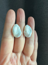 Load image into Gallery viewer, X Large Ivory Keshi Pearl Earring Studs