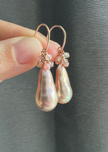 Load image into Gallery viewer, Rainbow Purple-Pink Freshwater Pearls &amp; Gem Earrings