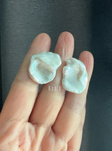 Load image into Gallery viewer, [RARE] XL Ivory Freshwater Keshi Pearl Earring Studs