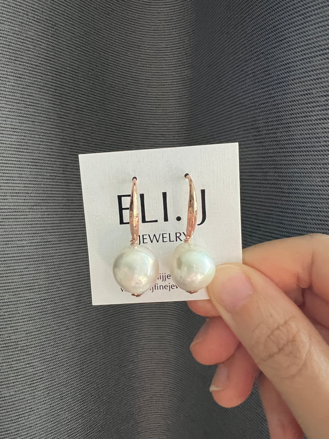 Ivory Pearl Earrings Rose Gold Hooks