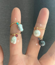 Load image into Gallery viewer, Freshwater Pearl &amp; Gem Rings Gold
