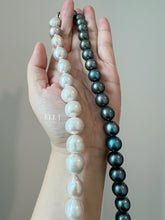 Load image into Gallery viewer, Picasso: XL Ivory and Black Freshwater Pearl Statement Necklace
