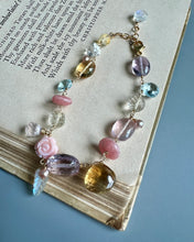 Load image into Gallery viewer, Rose Garden: Pink, Purple Gemstones 14KGF Bracelet