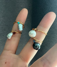 Load image into Gallery viewer, Freshwater Pearl &amp; Gem Rings Gold