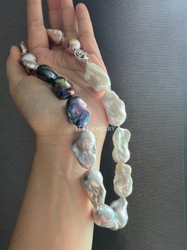 [ONE-OF-A-KIND] “Singles Party”: Multi-Color Freshwater Pearl Baroque Pearl Necklace