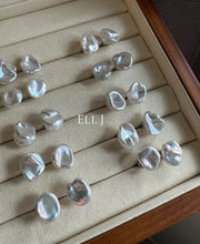 Load image into Gallery viewer, Ivory Keshi Pearl Earring Studs (Large) 925 Sterling Silver