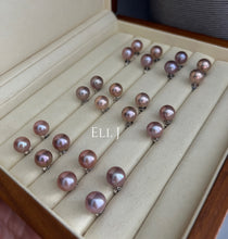 Load image into Gallery viewer, Top Perfect Round 9.5-10mm Edison Pearl Earring Studs 925 Silver