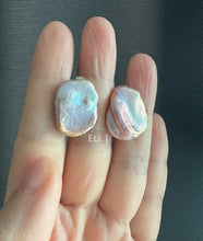 Load image into Gallery viewer, [RARE, ONLY ONE] XL Purple-Pink FW Keshi Pearl Earring Studs