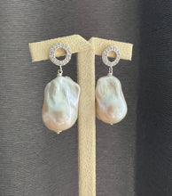 Load image into Gallery viewer, Ivory Pink Baroque Pearls 925 Silver Earrings