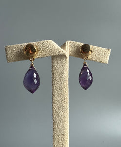 Amethyst Drops Earring Studs