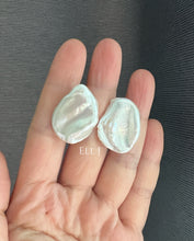 Load image into Gallery viewer, [RARE] XL Ivory Freshwater Keshi Pearl Earring Studs