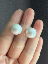 Load image into Gallery viewer, [RARE SIZE &amp; QUALITY] 14-14.5mm XL Perfect-Round Ivory FW Pearl Earring Studs
