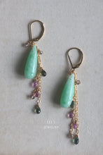 Load image into Gallery viewer, [EXCLUSIVE] Type A Burmese Jadeite Drops, Sapphire 14KGF Earrings