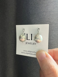 Silver Rainbow Pearls Minimalist Earring Studs