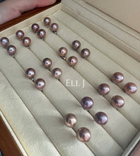 Load image into Gallery viewer, Top Perfect Round 9.5-10mm Edison Pearl Earring Studs 925 Silver