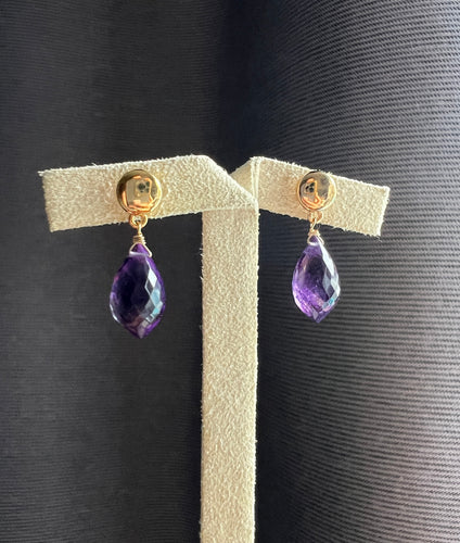 Amethyst Drops Earring Studs
