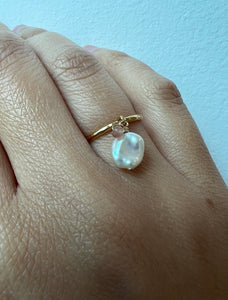 3 Pearl & Charm Goldplated Rings