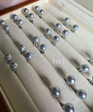 Load image into Gallery viewer, 8-8.5mm Japanese Silver-Blue Akoya Pearl Earring Studs (925 Silver)