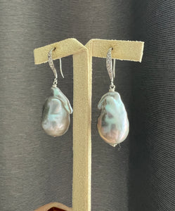 Silver Baroque Pearls Silver Earrings