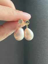 Load image into Gallery viewer, Peach Rainbow Edison Pearl Minimalist Earrings