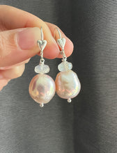 Load image into Gallery viewer, Large Soft Pink Rainbow, Rainbow Moonstone 925 Silver Earrings
