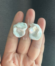 Load image into Gallery viewer, [RARE] XL Ivory Freshwater Keshi Pearl Earring Studs