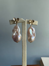Load image into Gallery viewer, Peach-Pink Baroque Pearls Signature Floral Earring Studs