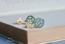 Load image into Gallery viewer, Type A Burmese Green Jadeite Coin Earrings