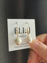 Load image into Gallery viewer, Ivory Pearls Clover 14KGF Earrings