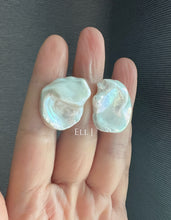 Load image into Gallery viewer, [RARE] XL Ivory Freshwater Keshi Pearl Earring Studs