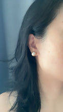 Load image into Gallery viewer, [NEW!] GOLDEN: Large Statement Golden Freshwater Pearl Earring Studs 925 Silver