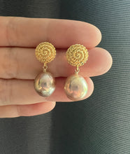 Load image into Gallery viewer, [RARE] Rainbow Bronze-Golden Pearl Rope Earrings