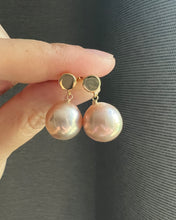 Load image into Gallery viewer, Peach-Pink Rainbow Edison Pearl Minimalist Earrings